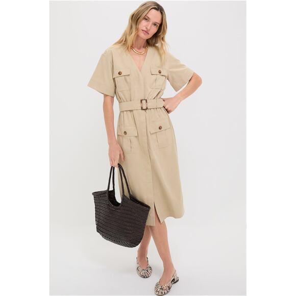 TUCKERNUCK Fawn Twill Carine Dress Size M NWT Retail $248 Tuckernuck - Picture 4 of 8